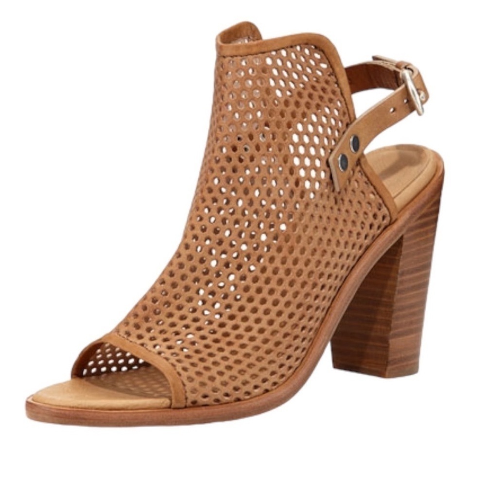 Rag & Bone Tan Leather Wyatt Perforated Sandal Bootie Heels- Size 10 (40)